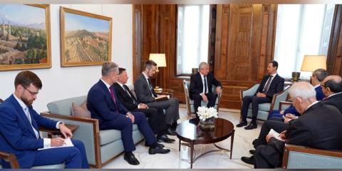 الرئيس الأسد يبحث مع لافرنتييف العلاقات الثنائية والتعاون المشترك بين سورية وروسيا