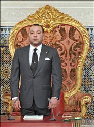 الملك المغربي قبيل توجيه كلمته المتلفزة مساء أمس (أب) 
