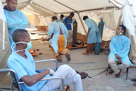 أكثر من 250 مريضاً من عدن والمحافظات القريبة يعالجون في المستشفى (الأناضول)