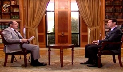 الرئيس الأسد متحدثاً للزميل غسان بن جدو 