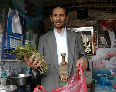 تناول القات عادة يومية لمعظم سكان اليمن